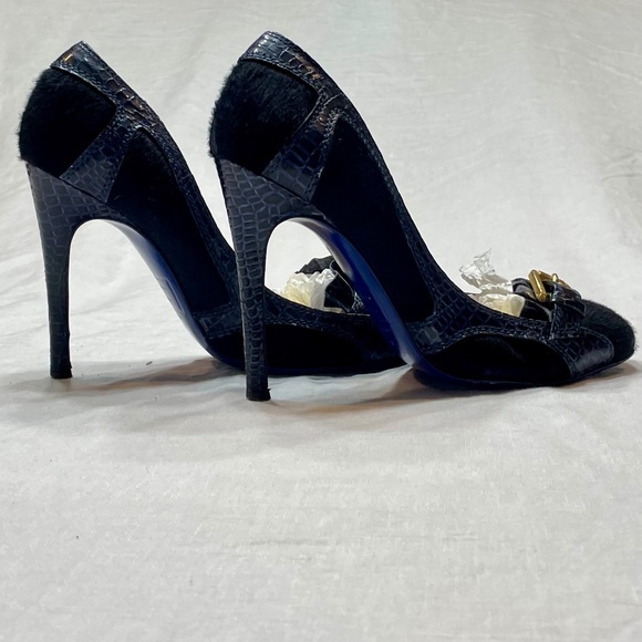 DSQUARED2 - Pony & Alligator 4.5" Heels - Navy - Size 37 - Picture 2 of 8